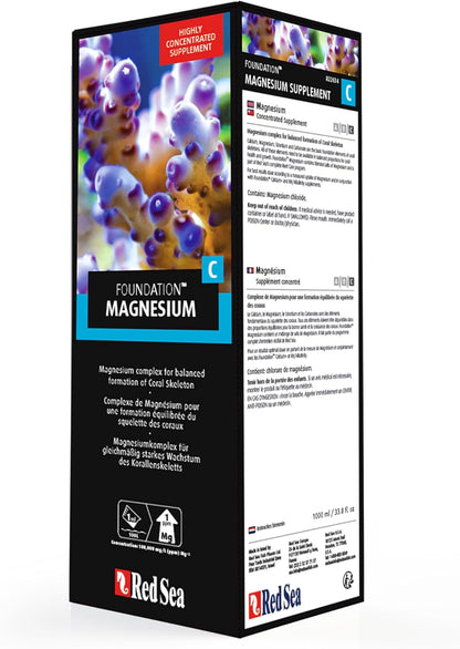 Red Sea Reef Foundation C Magnesium (Mg) Supplement, 1000ml - Maintains Magnesium Balance for Healthy Corals in Marine & Reef Aquariums